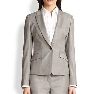 Hugo Boss Gray Janore Suiting Jacket Wool Blend Blazer Women's Size 8